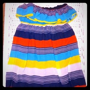Forever 21 strapless colored striped top (S)